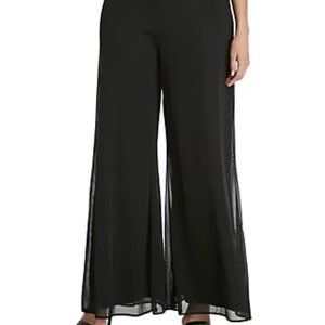 MSK Chiffon/Mesh Wide-Leg Dress Pants With Tummy Control